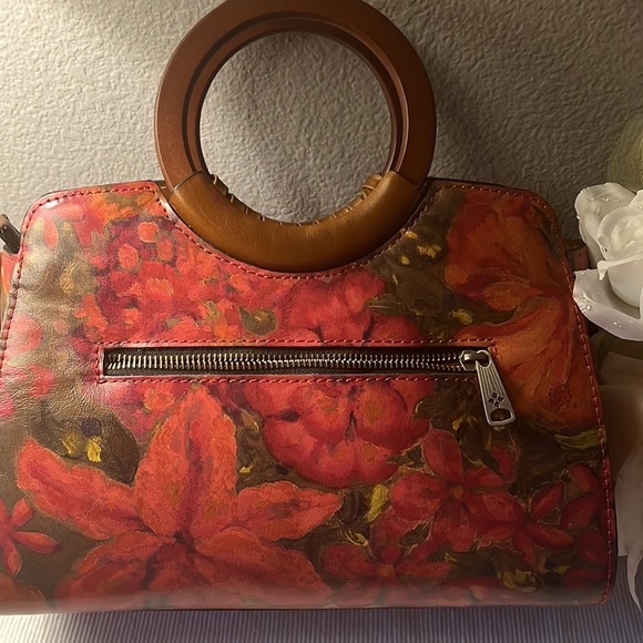 PATRICIA NASH Leather Floral Oil Paint Lyon  Zip Top Satchel HandBag 👜 NWT - Picture 17 of 17